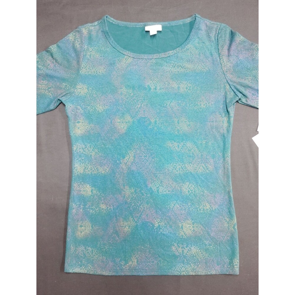 LuLaRoe Teal Iridescent Short Sleeve Tee